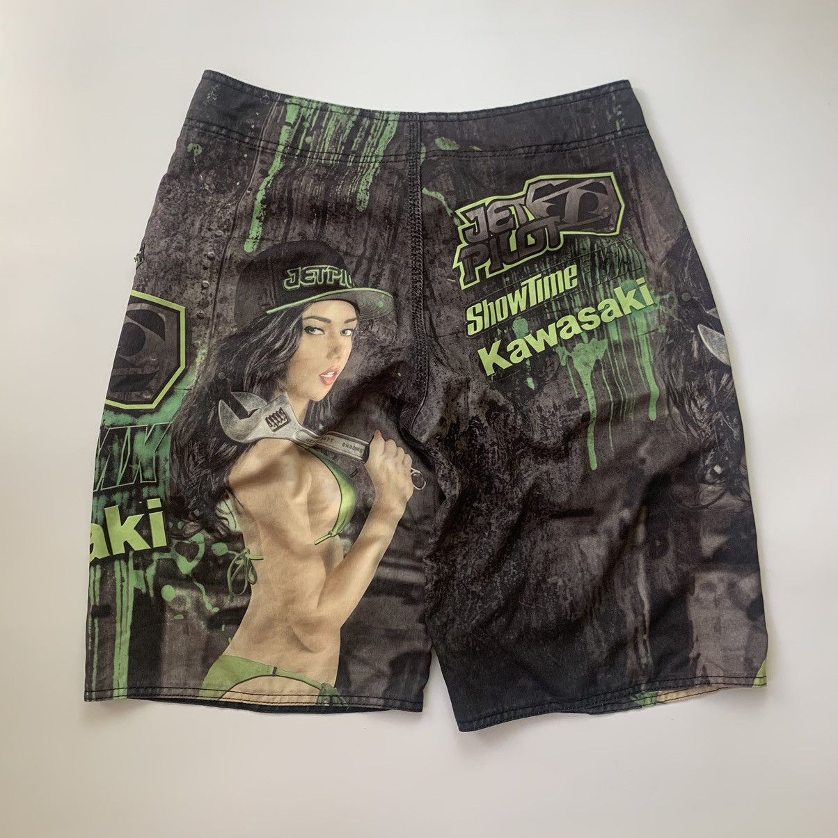 Other Vintage Kawasaki Racing Shorts Size US 33 - 6 Thumbnail