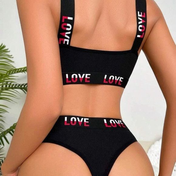 Other Letter Tape Panel Bra & Pantie Set Size S / US 4 / IT 40 - 3 Thumbnail