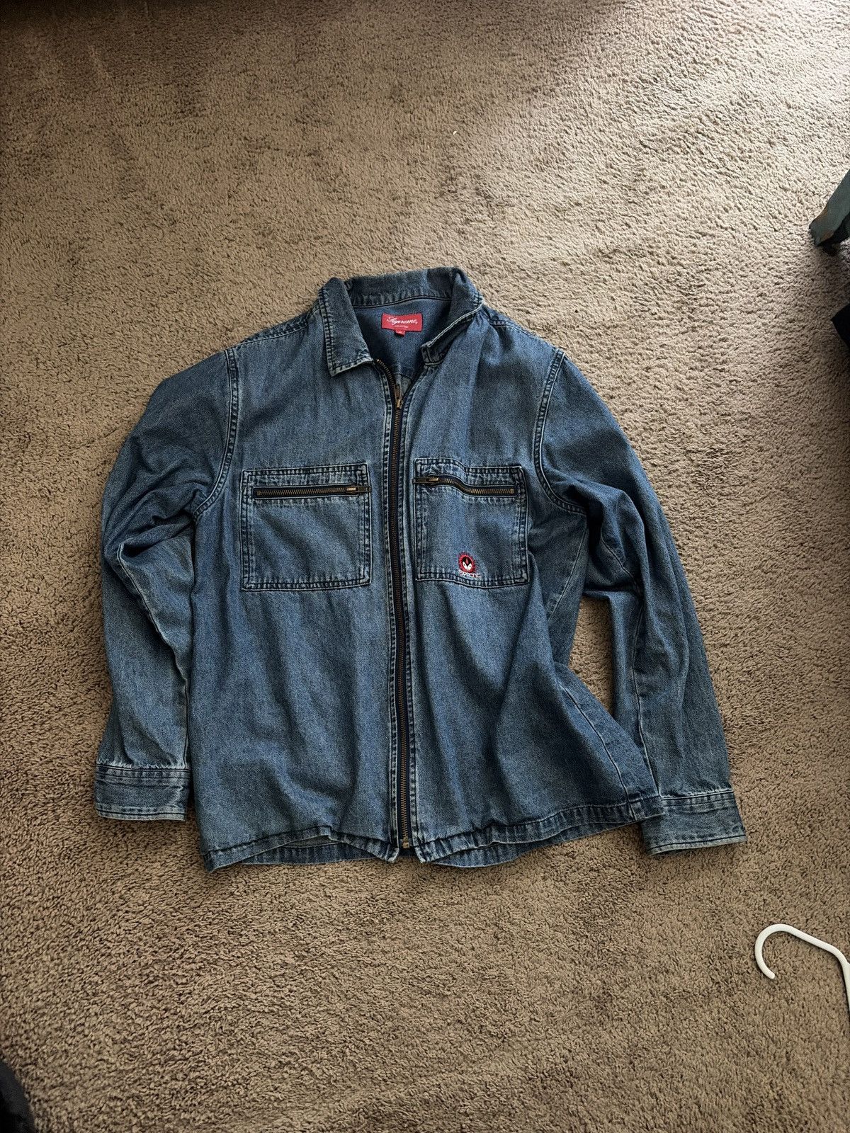 Supreme Vampire Denim Zip Up Shirt