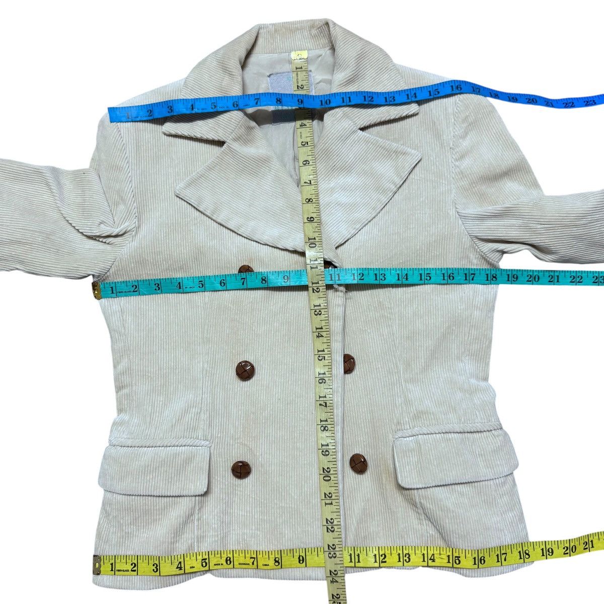 Hysteric Glamour 90s Hysteric Glamour Corduroy Double Breast Peacot Jacket Size XS / US 0-2 / IT 36-38 - 16 Thumbnail