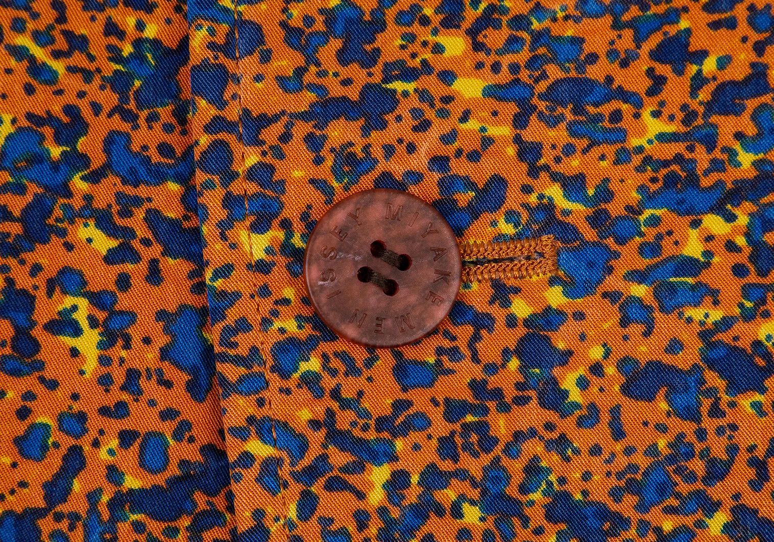 Issey Miyake Lyocell Cotton Marble Print B Jacket in Orange and Blue Size US S / EU 44-46 / 1 - 8 Thumbnail