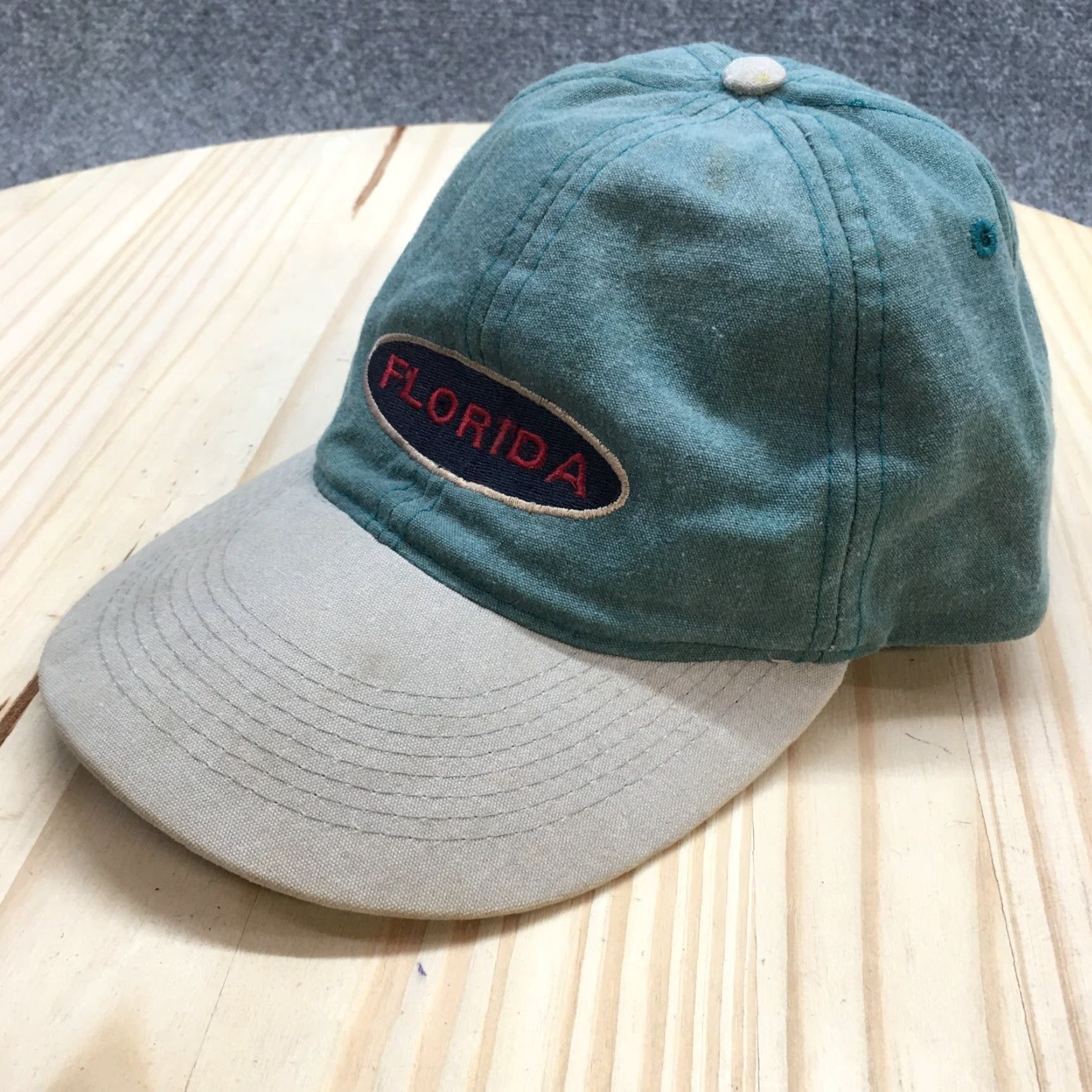 Vintage Willco Imports Florida Baseball Cap Hat Mens Green Gray One Size Fits All Cotton Canvas Adjustable Breathable Lightweight Caps Size ONE SIZE - 2 Thumbnail