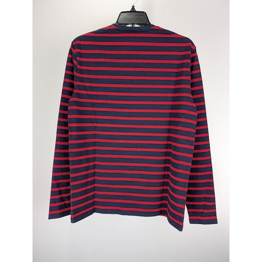 Alexander McQueen o1rshd1 Stripe Long Sleeve Velvet Skull Logo T-Shirt Size US S / EU 44-46 / 1 - 11 Thumbnail