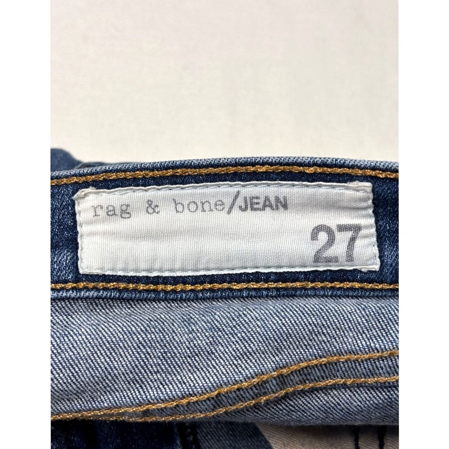 Rag & Bone Rag & bone Jeans Women Skinny Denim Blue 27 Waist 27 Inseam 30 Rise Mid Zip Button 5-Pocket Design Distressed Comfortable Slim Hairline Logo Zipper Size 27" / US 4 / IT 40 - 5 Thumbnail