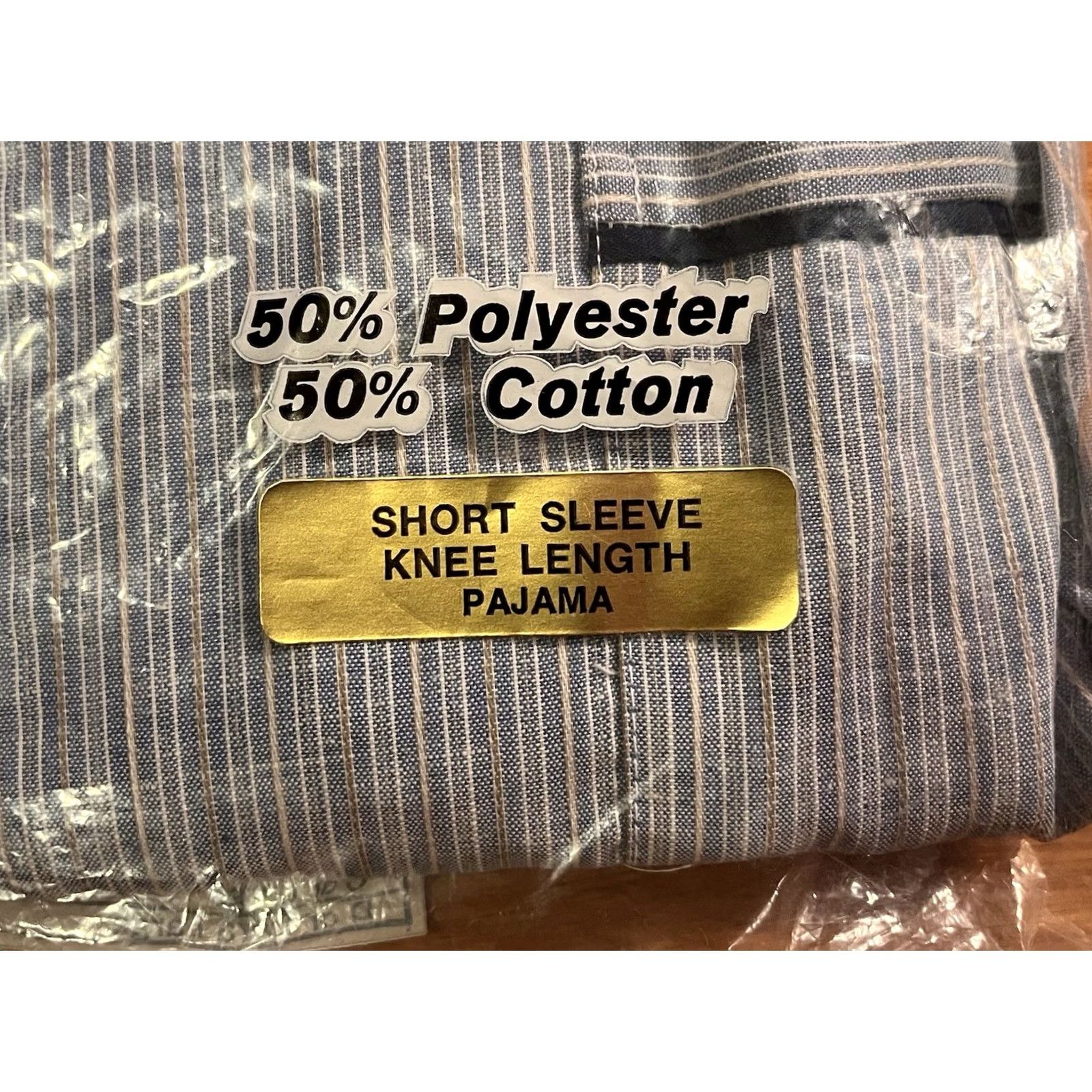 Vintage VINTAGE Royal Choice Pajamas Shirt Short Sleeve 70s Mens M Blue Striped Pajama Set Size US 31 - 3 Thumbnail