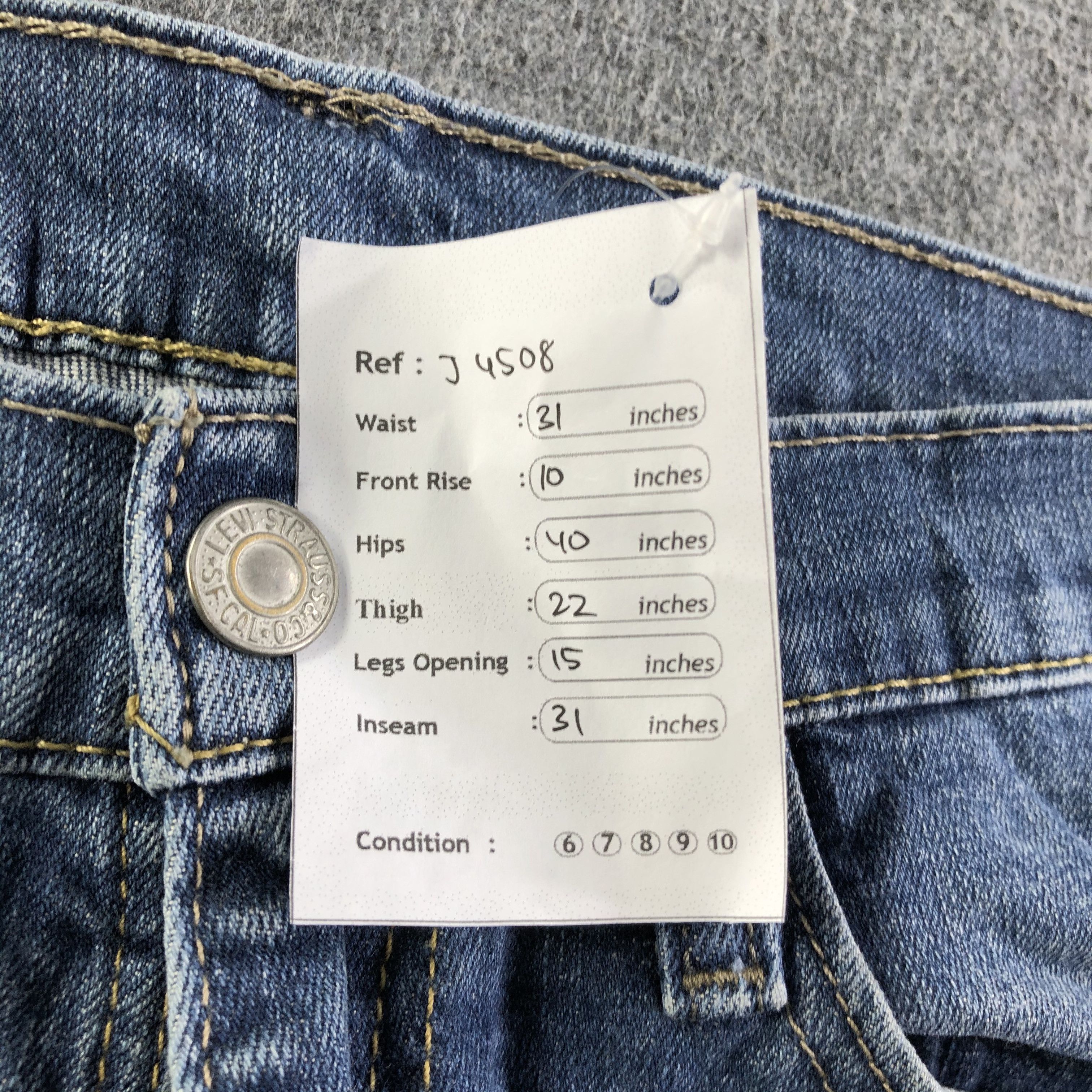 Levi's Vintage Blue Wash Levis 514 Jeans-J4508 Size US 31 - 13 Thumbnail