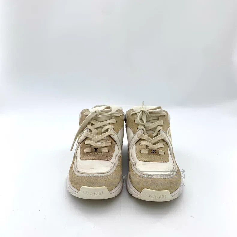 Chanel Chanel Colour-matched double C suede lace casual flat snea Size US 8.5 / IT 38.5 - 3 Thumbnail