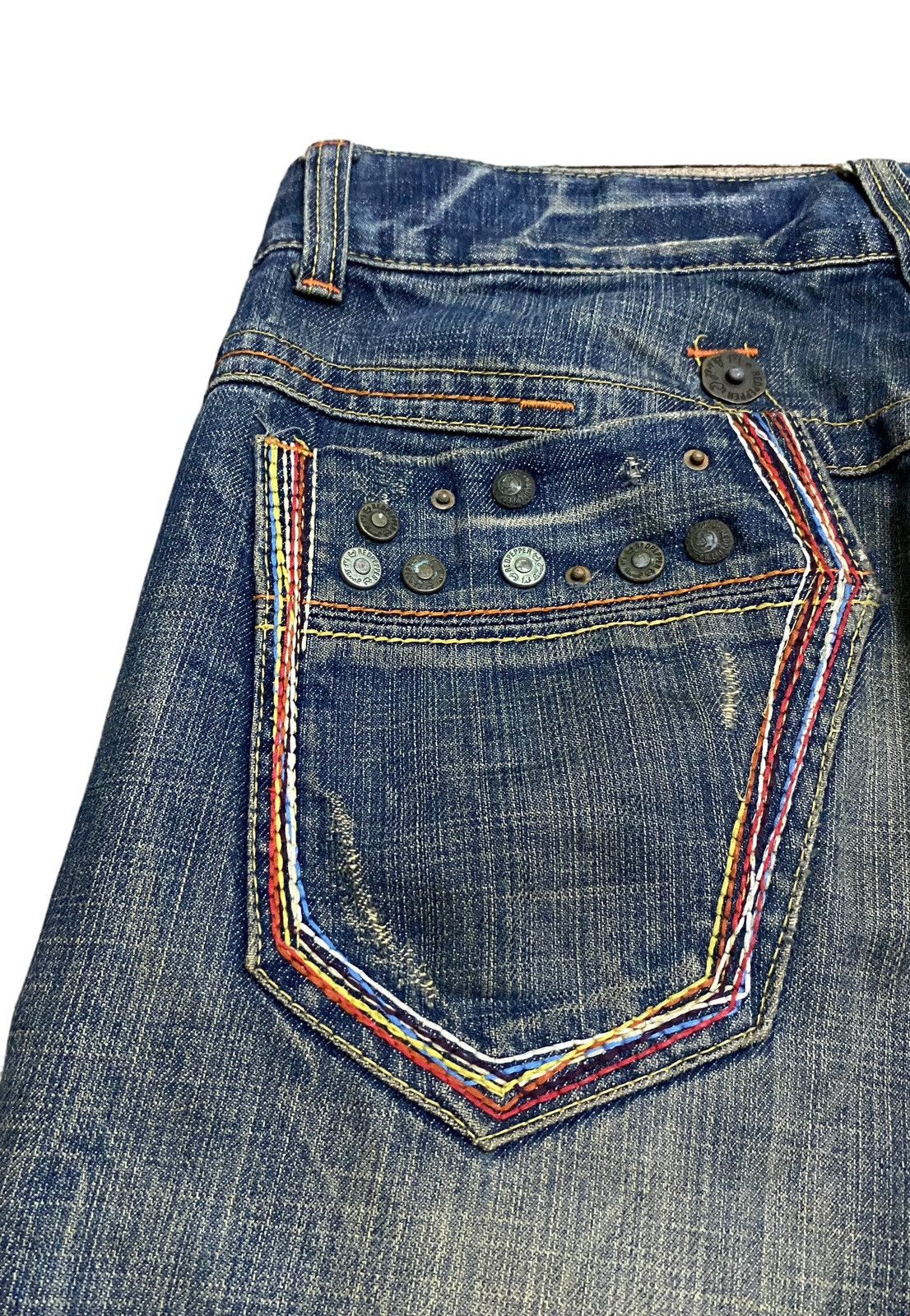 If Six Was Nine Rare Design Vintage Brand Red Pepper Flared Jeans 1990s Size US 32 / EU 48 - 7 Thumbnail