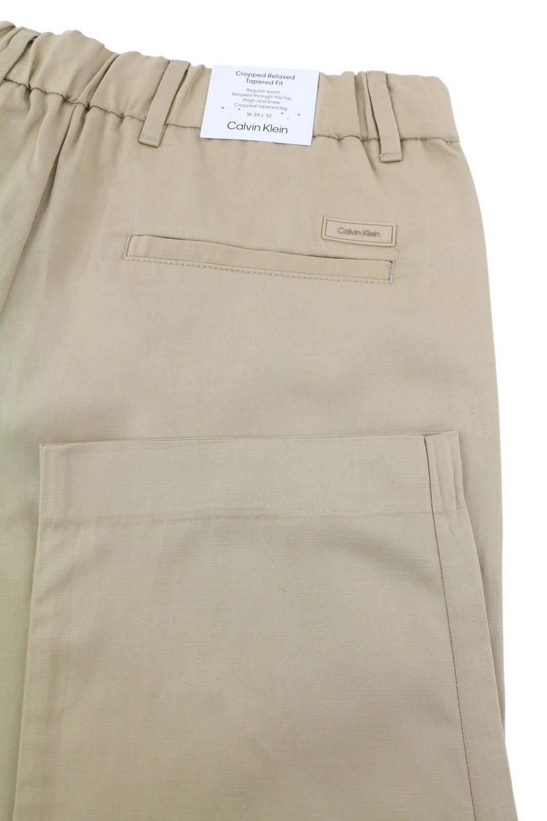 Calvin Klein DYED TENCEL TAPERED W34/L32 Brown Linen Trousers 85157 Size US 34 / EU 50 - 5 Thumbnail