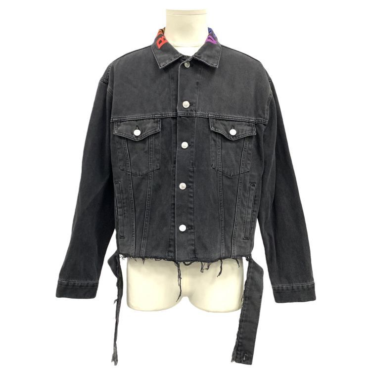 Balenciaga Balenciaga Rainbow Logo Denim Jacket Size 38 Size S / US 4 / IT 40 - 1 Thumbnail