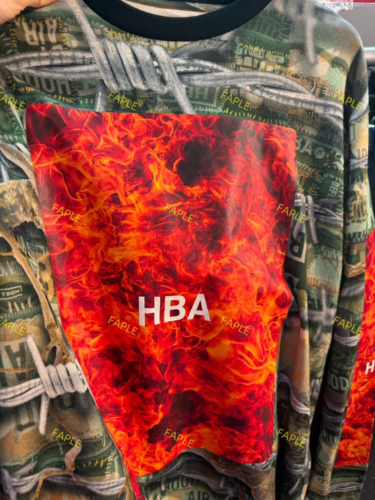 Hood By Air Ablaze Box Camo L/S Crew Neck T-shirt | Grailed