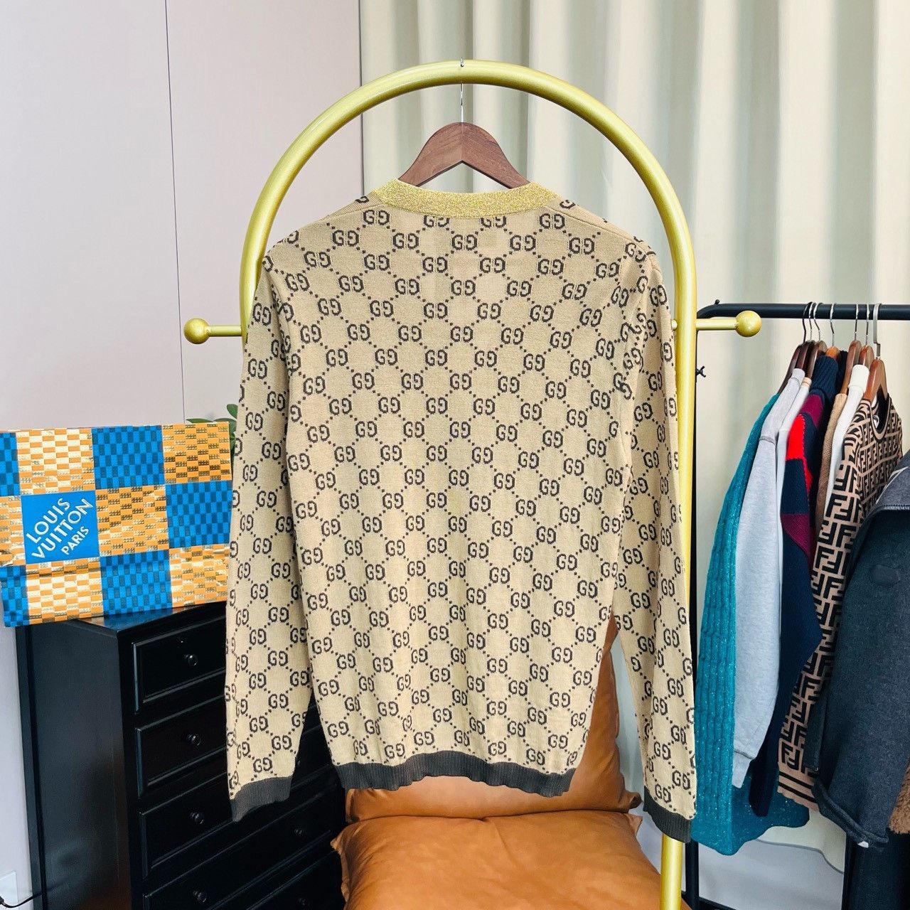 Gucci Gucci Gold full-print cardigan sweater 2501-Nextarrow Size US M / EU 48-50 / 2 - 2 Thumbnail
