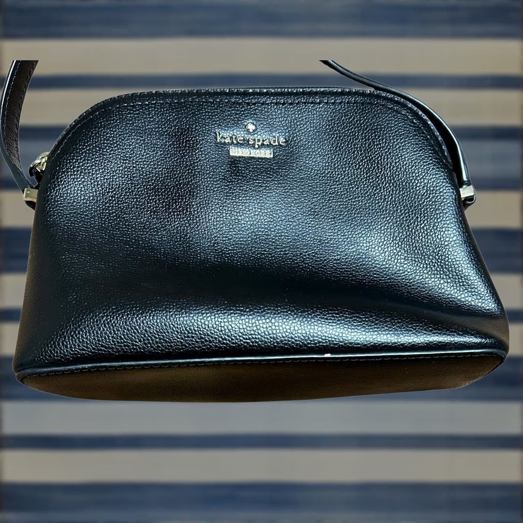 Vintage kate spade new york Crossbody Bag Peggy Patterson Drive Black Leather Purse Small Women 9in 3in Zip Pebbled Leather Strap Crossbody Size ONE SIZE - 1 Thumbnail
