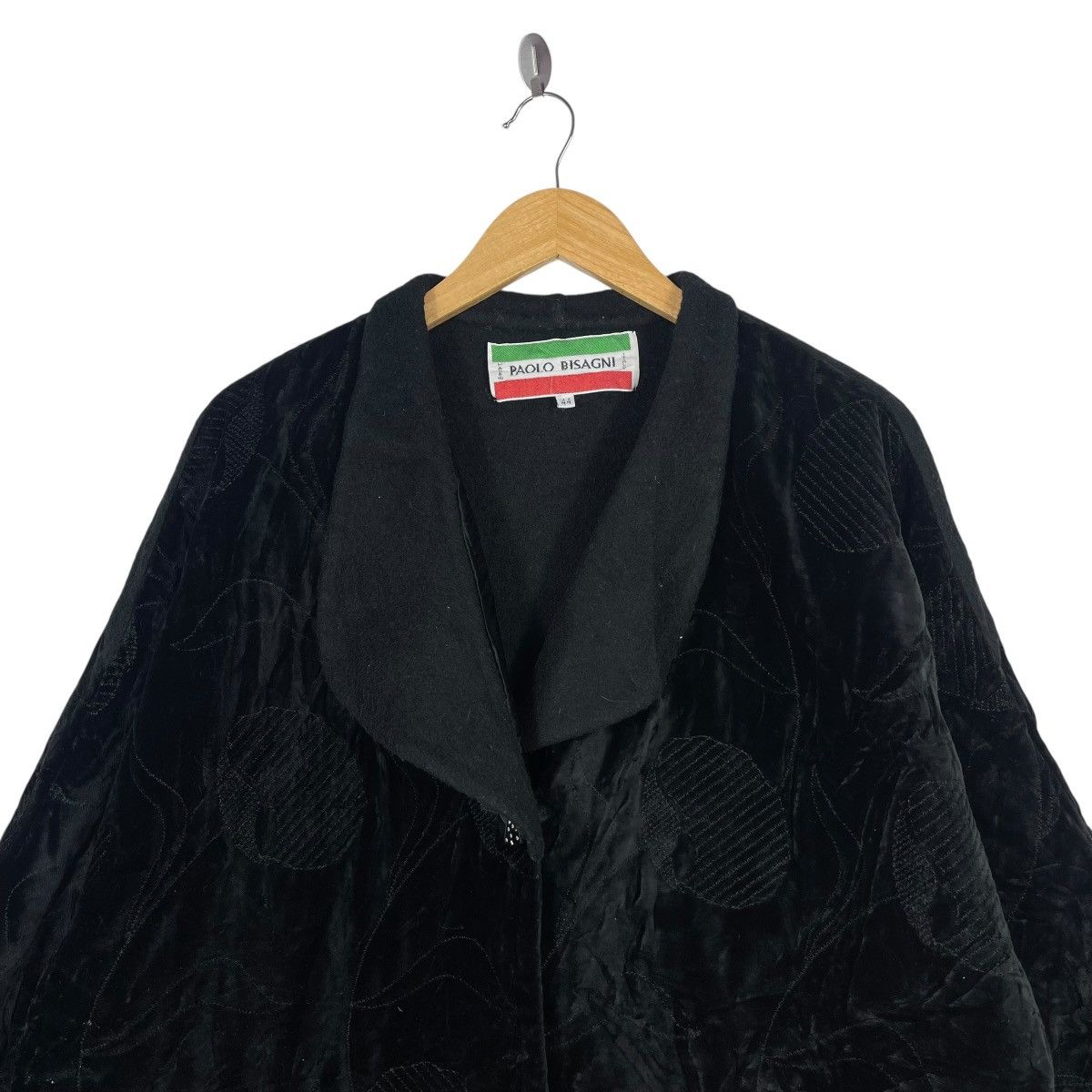 Vintage Vintage Paolo Bisagni Velvet Wool Cashmere Oversized Jacket Size 3XL / US 20-22 - 2 Thumbnail