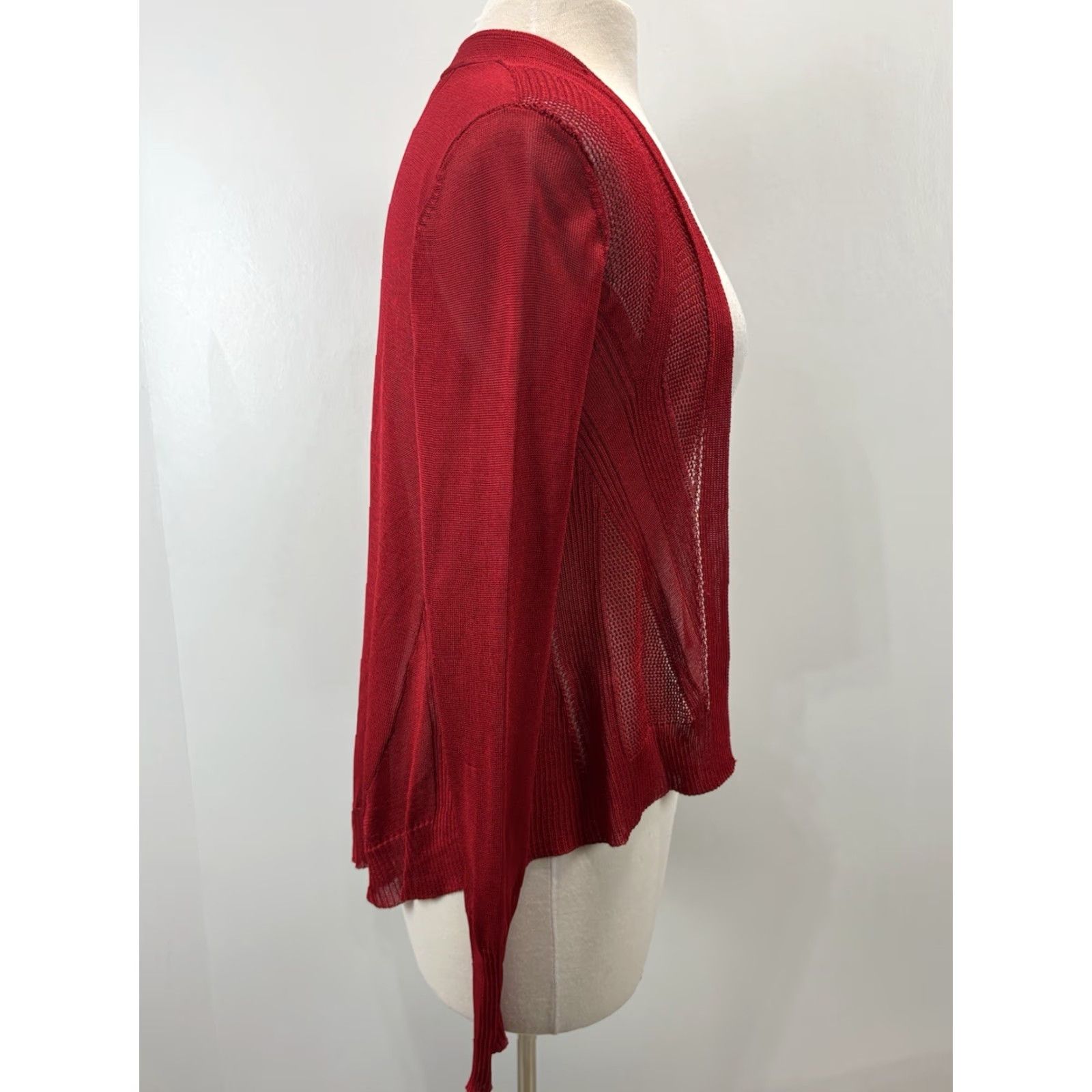 Vintage VINTAGE Cache Knit Cardigan Sweater Open Front Women’s Small Red Y2K Size S / US 4 / IT 40 - 4 Thumbnail