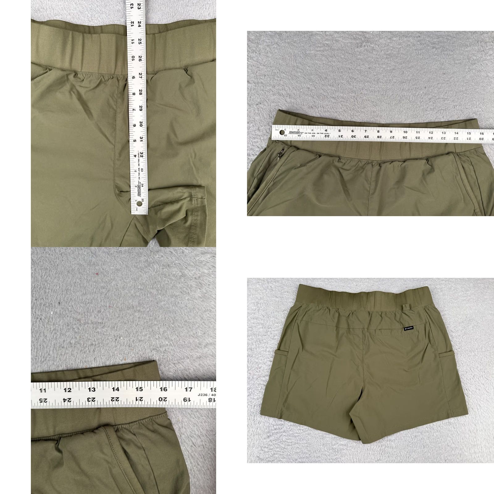 Vintage Columbia Shorts Women Large Green Chino Elastic Nylon Pull On Pockets 34x5 Size 36" / US 14 / IT 50 - 8 Thumbnail