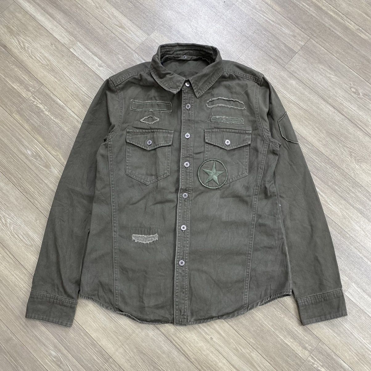 If Six Was Nine 2000s In The Attic Homme Military Distressed Lgb Fur Shirt Size US M / EU 48-50 / 2 - 18 Thumbnail