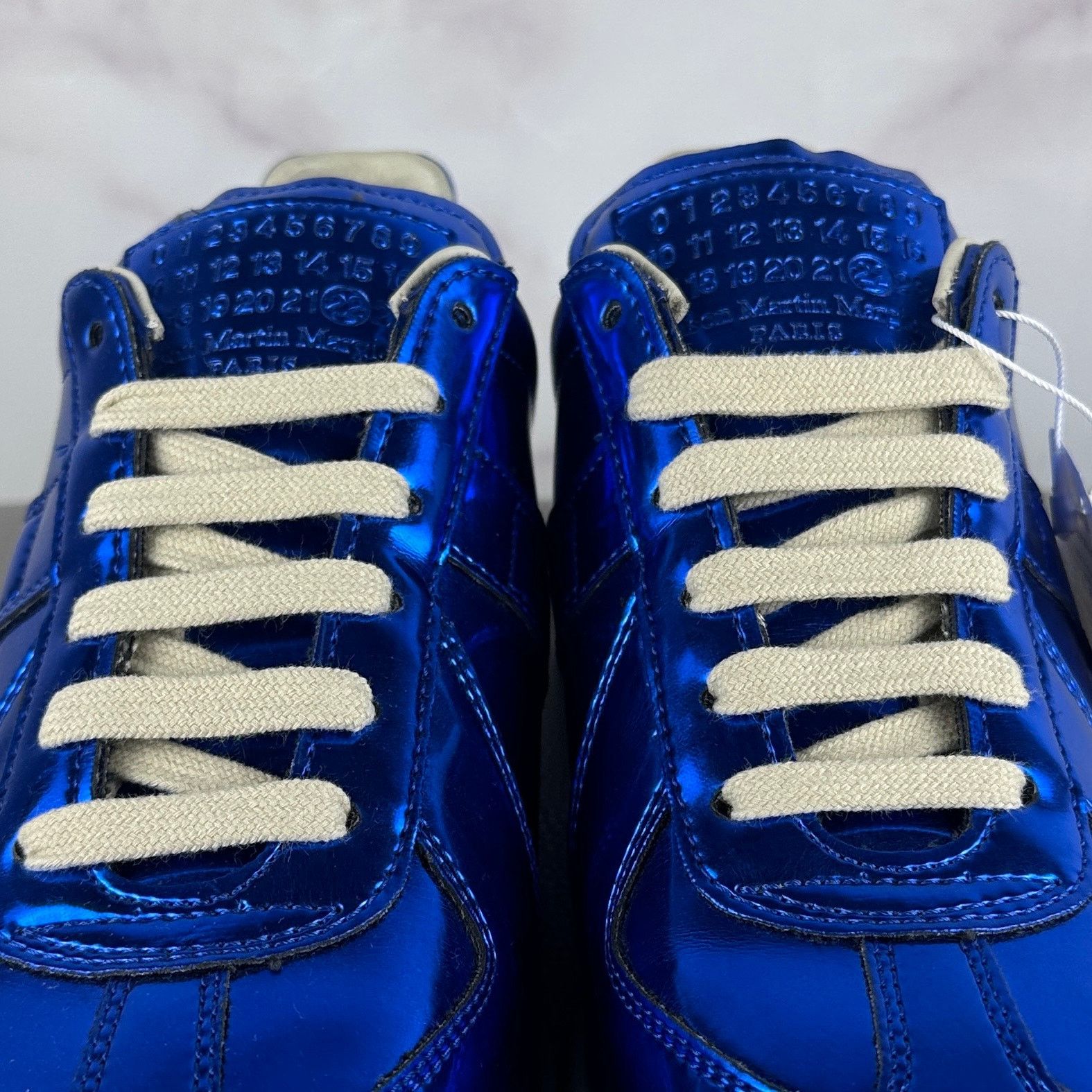 Maison Margiela Replica GAT Trainer Metallic Blue Size US 5 / IT 35 - 12 Thumbnail