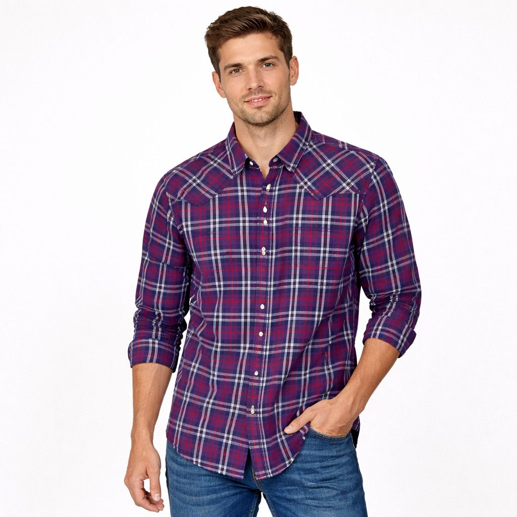 Urban Pipeline Combo Plaid Pocketed Button-Down Collared Shirt Fall Gift Size US XL / EU 56 / 4 - 1 Thumbnail