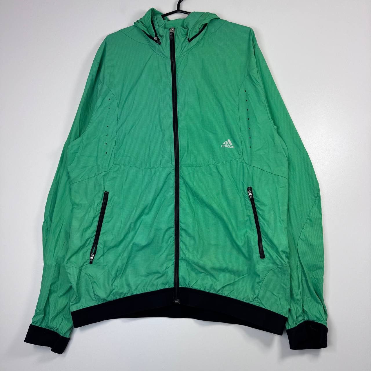 Adidas Adidas Green Lightweight Windbreaker Jacket Full Zip Size L Size US L / EU 52-54 / 3 - 1 Thumbnail