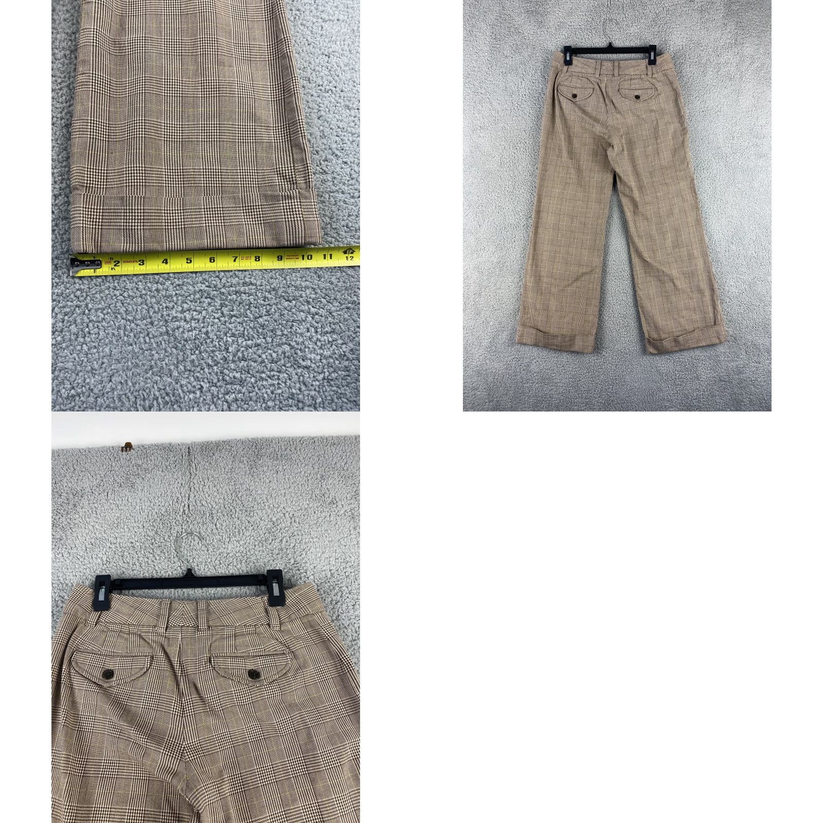 Gap VINTAGE Gap Womens Wide Leg Pants Size 8 Brown Solid Cotton Casual Clothing Women's Size 30" / US 8 / IT 44 - 8 Thumbnail