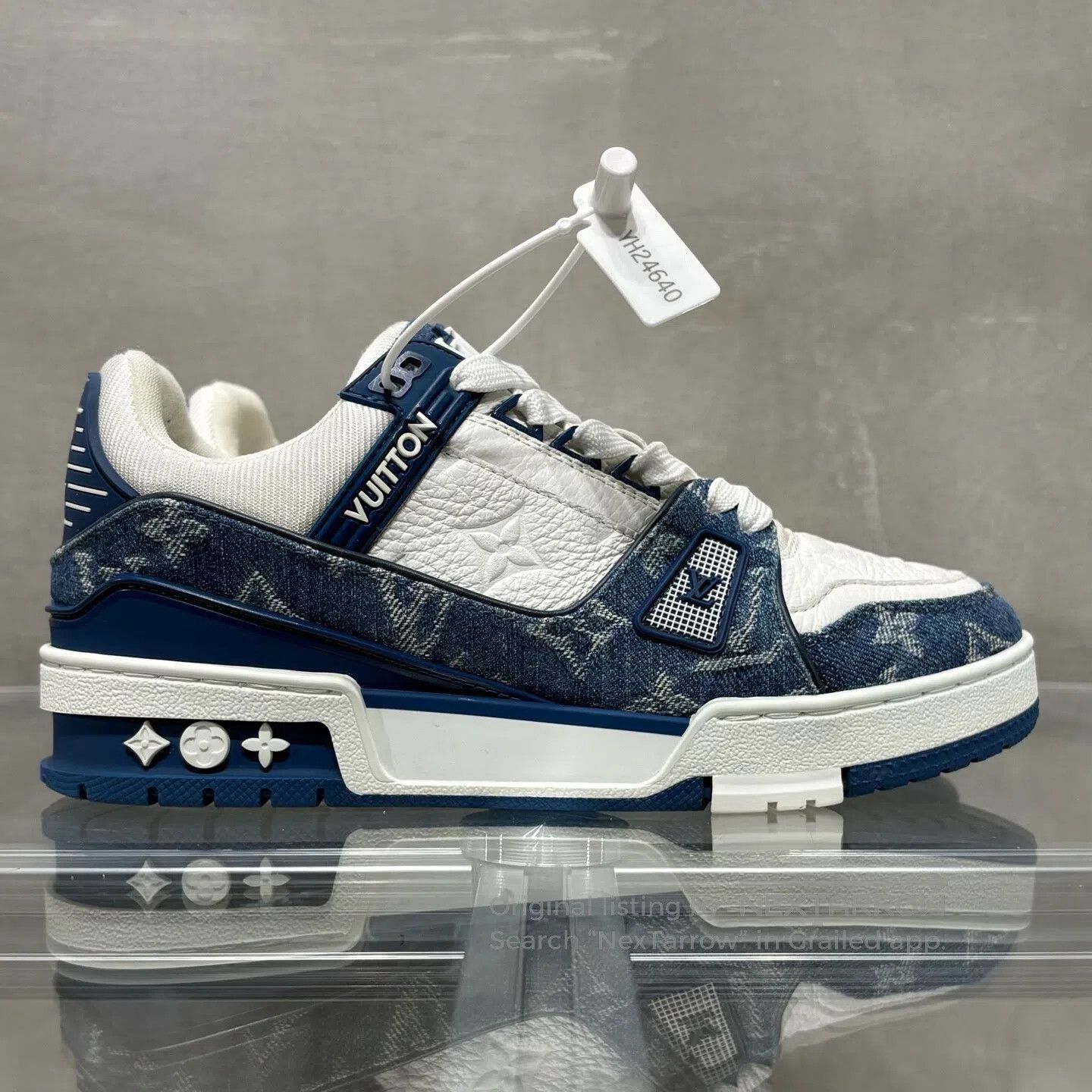 Louis Vuitton Louis Vuitton Trainer Blue and White Jeans shoes Size US 6 / IT 36 - 3 Thumbnail