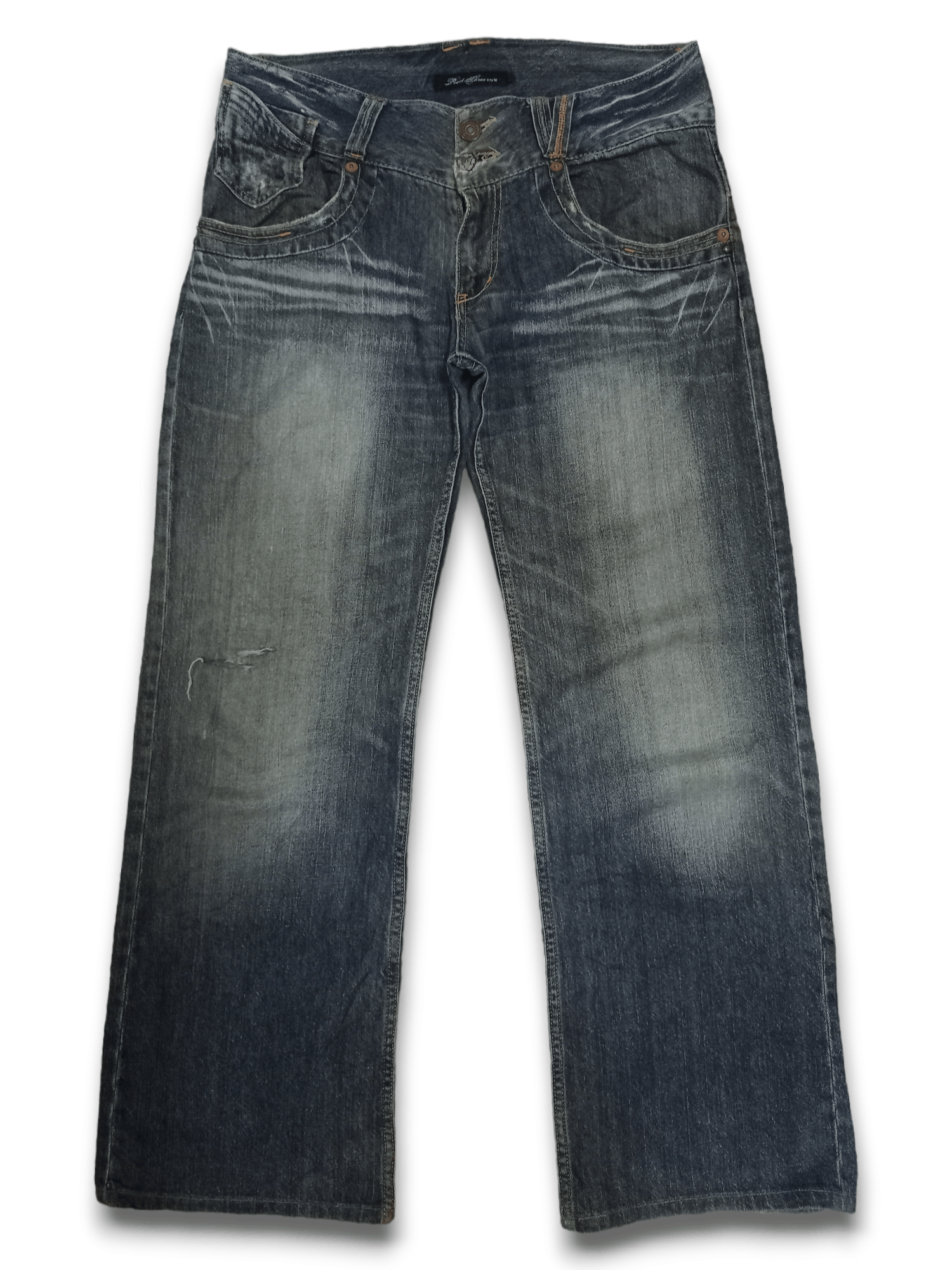 Japanese Brand Vintage Japanese Brand Studded Buckle Distressed Baggy Jeans Size US 33 - 2 Thumbnail