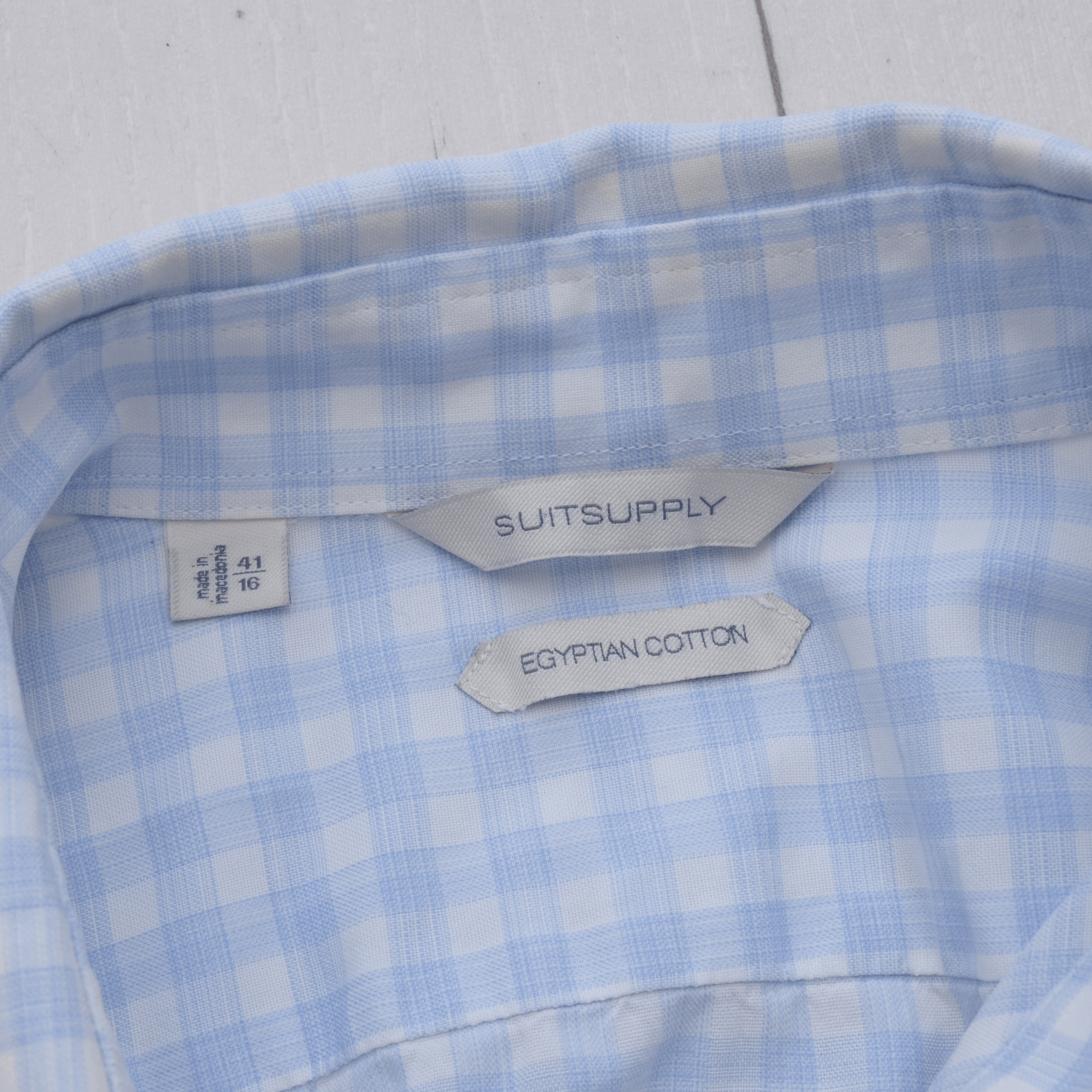 Suitsupply Suitsupply Check Shirt Egyptian Cotton size 41 / 16 Blue Size US L / EU 52-54 / 3 - 7 Thumbnail