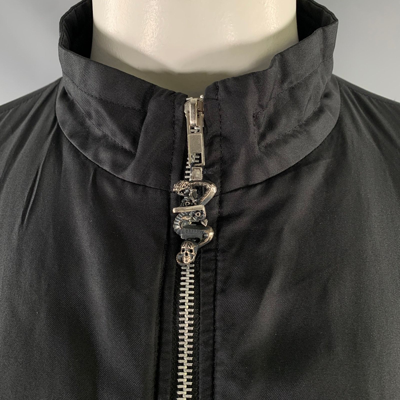 Size XL Black Embroidery Poliammide Zip Up Jacket