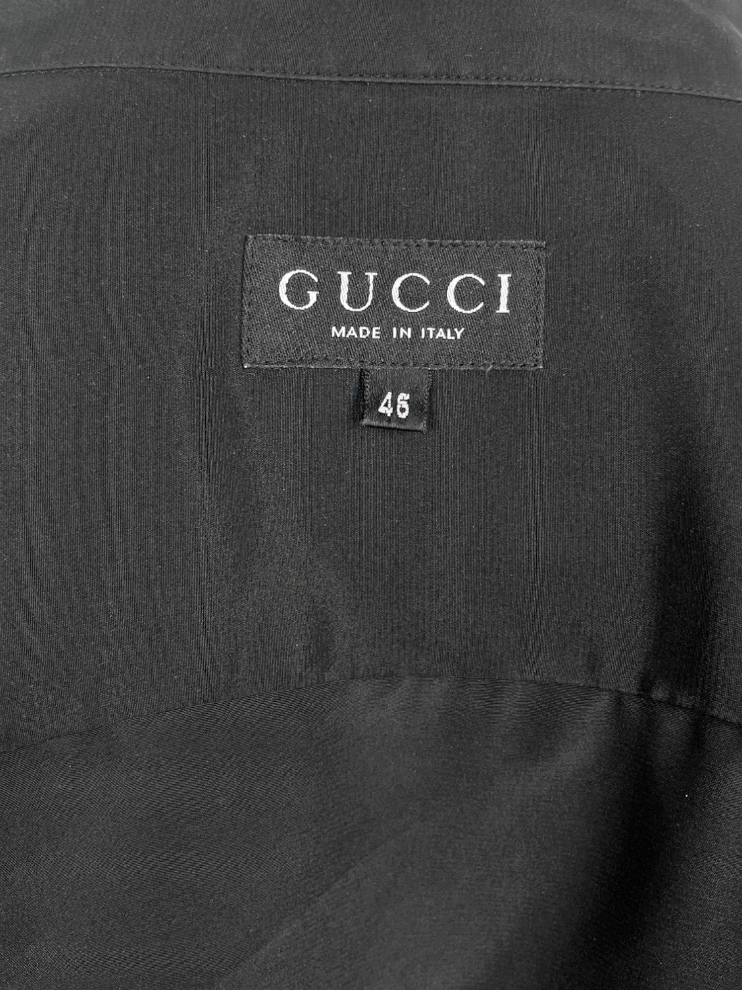 Gucci by Tom Ford S/S 1998 Black Military Shirt Size L / US 10 / IT 46 - 10 Thumbnail