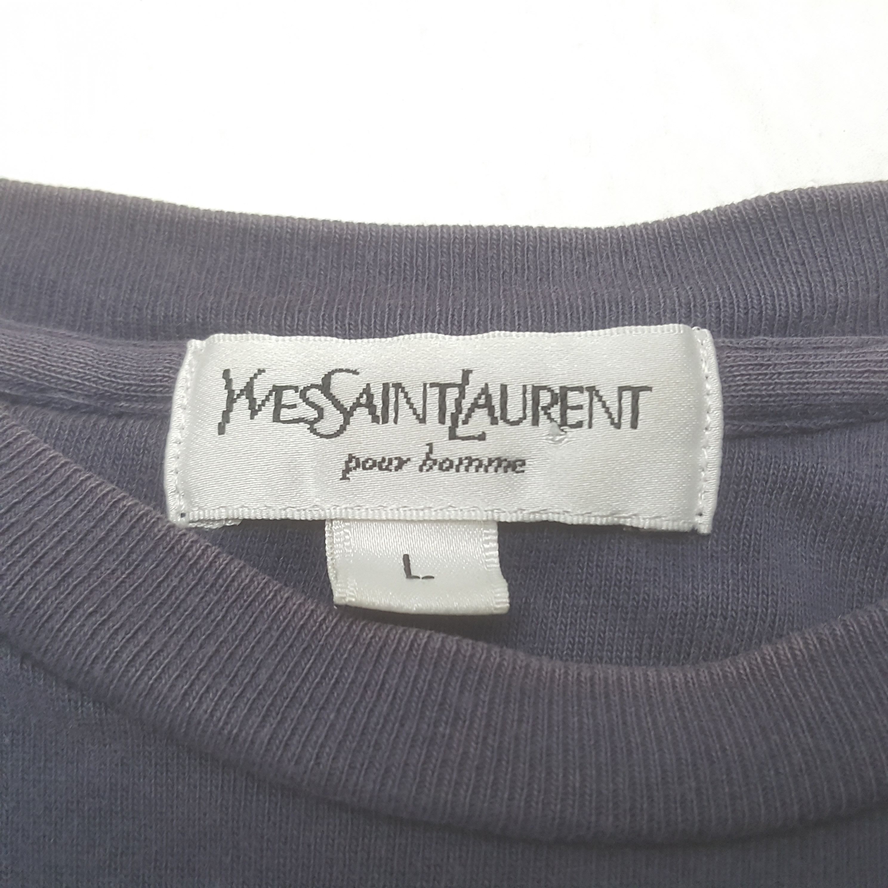 Vintage × Yves Saint Laurent Vintage Yves Saint Lauren Italian Brand Small Logo Tshirt Size US L / EU 52-54 / 3 - 6 Thumbnail