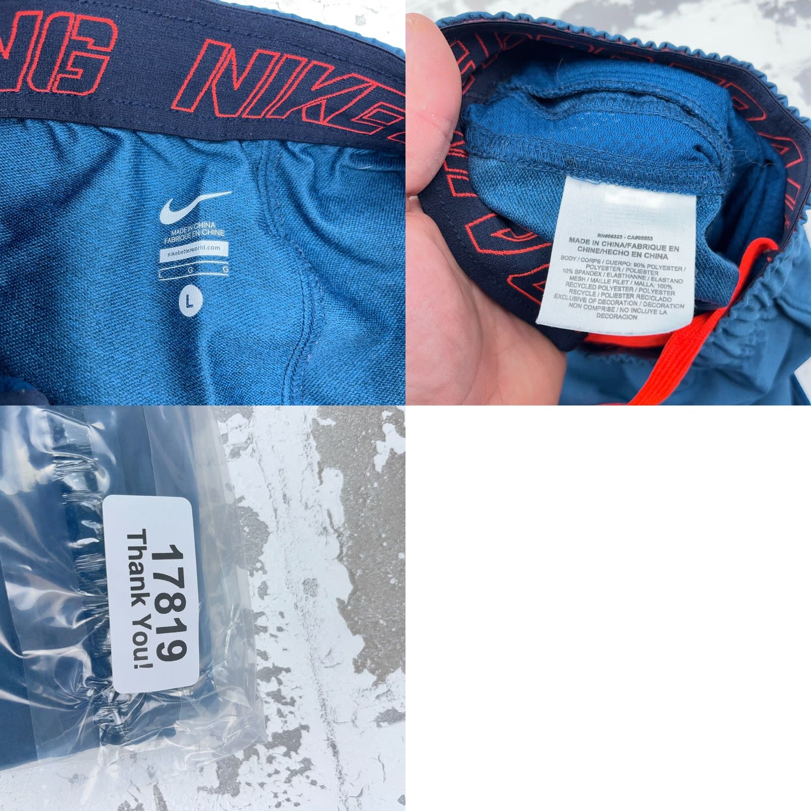 Nike Nike Pro Track Pants Men Large Blue Vertical Windbreakers Warm Ups Unlined Teal Size US 33 - 9 Thumbnail