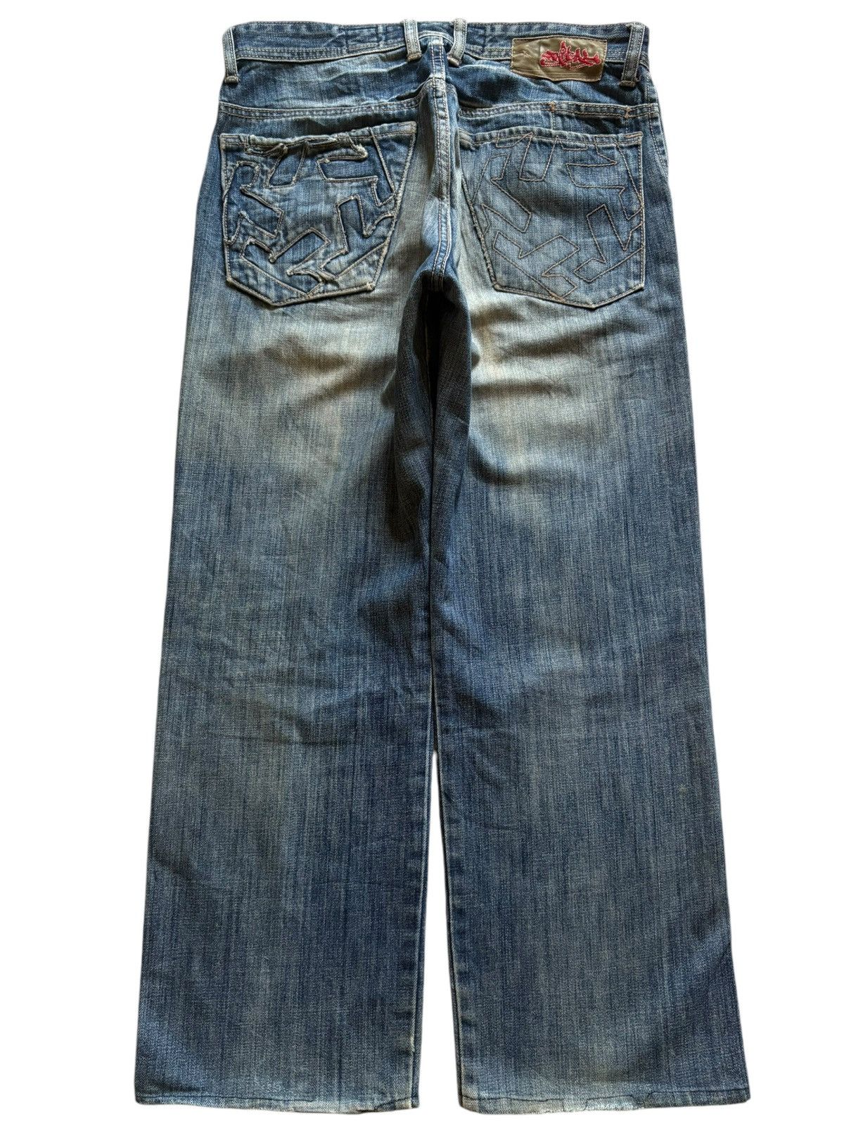 Tribal Streetwear Vintage Japanese Brand Tribal Mud Wash Distress Baggy Jeans Size US 32 / EU 48 - 2 Thumbnail