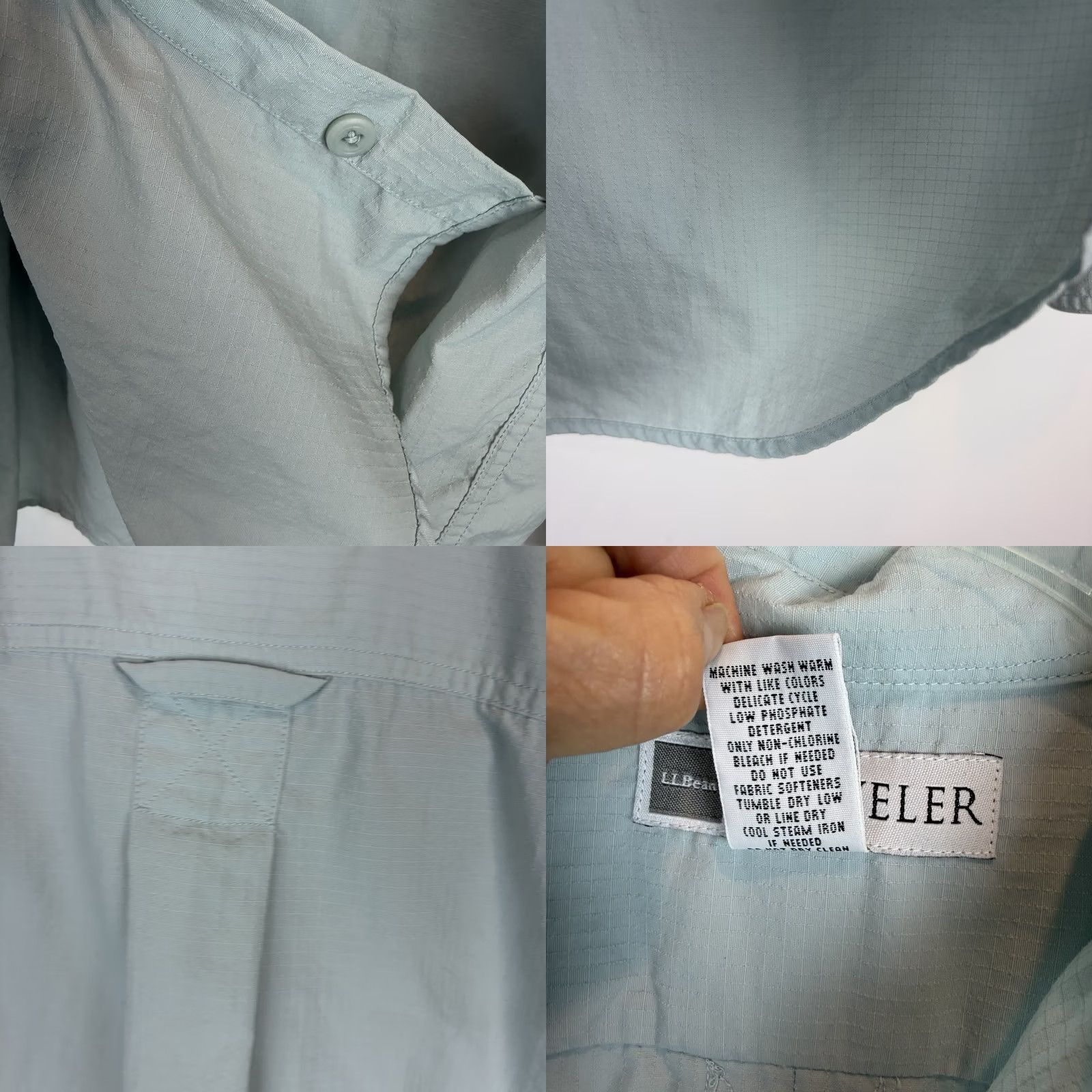 Vintage L L Bean Womens Medium Button Up Shirt Traveler Roll Tab Rip Stop Camping Hiking Size M / US 6-8 / IT 42-44 - 8 Thumbnail