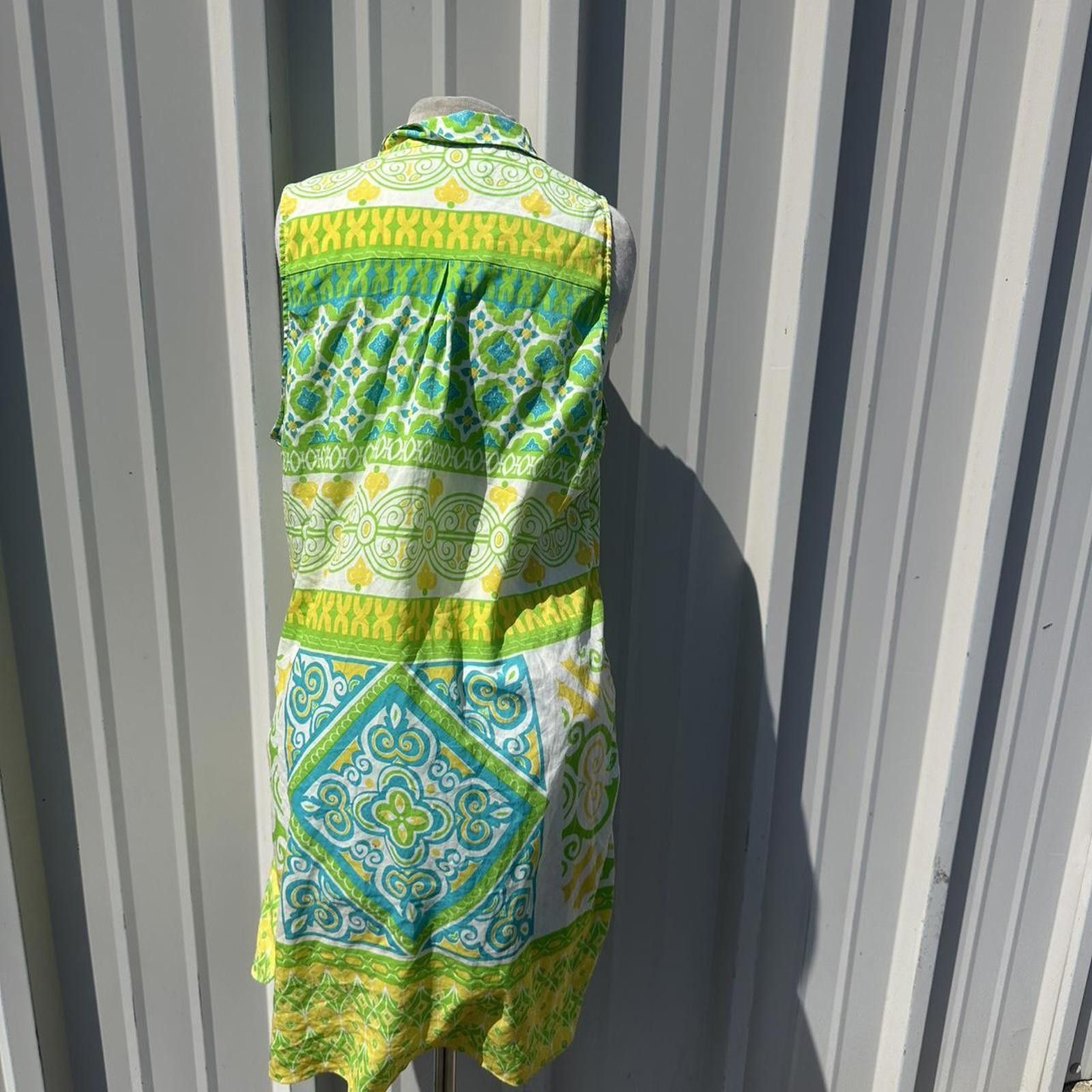 Other Green and yellow vintage 70s A-line mini dress #retro #boho Size M / US 6-8 / IT 42-44 - 3 Thumbnail