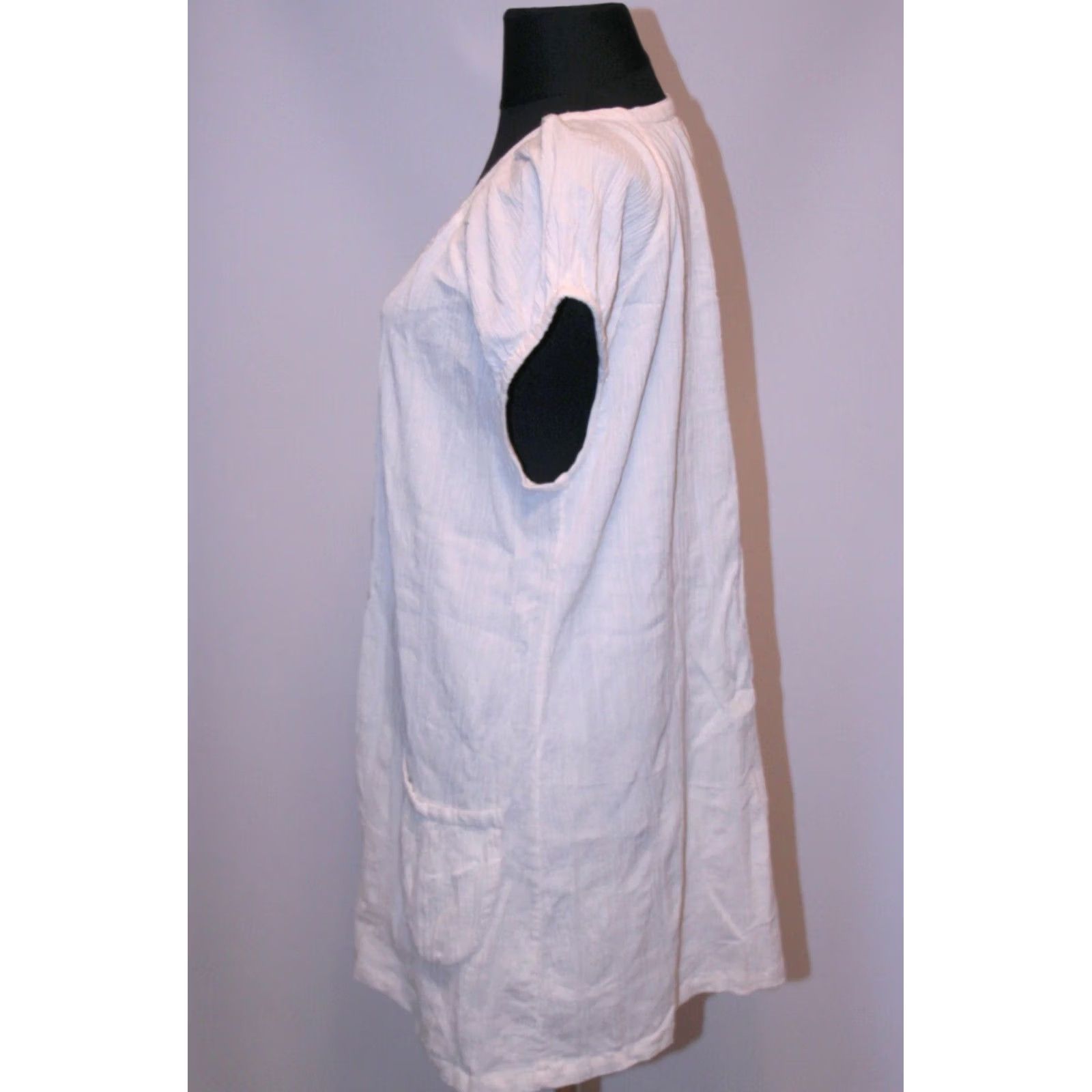 Vintage Gudrun Sjoden Womens White Cotton Midi A-Line Dress L Size L / US 10 / IT 46 - 5 Thumbnail