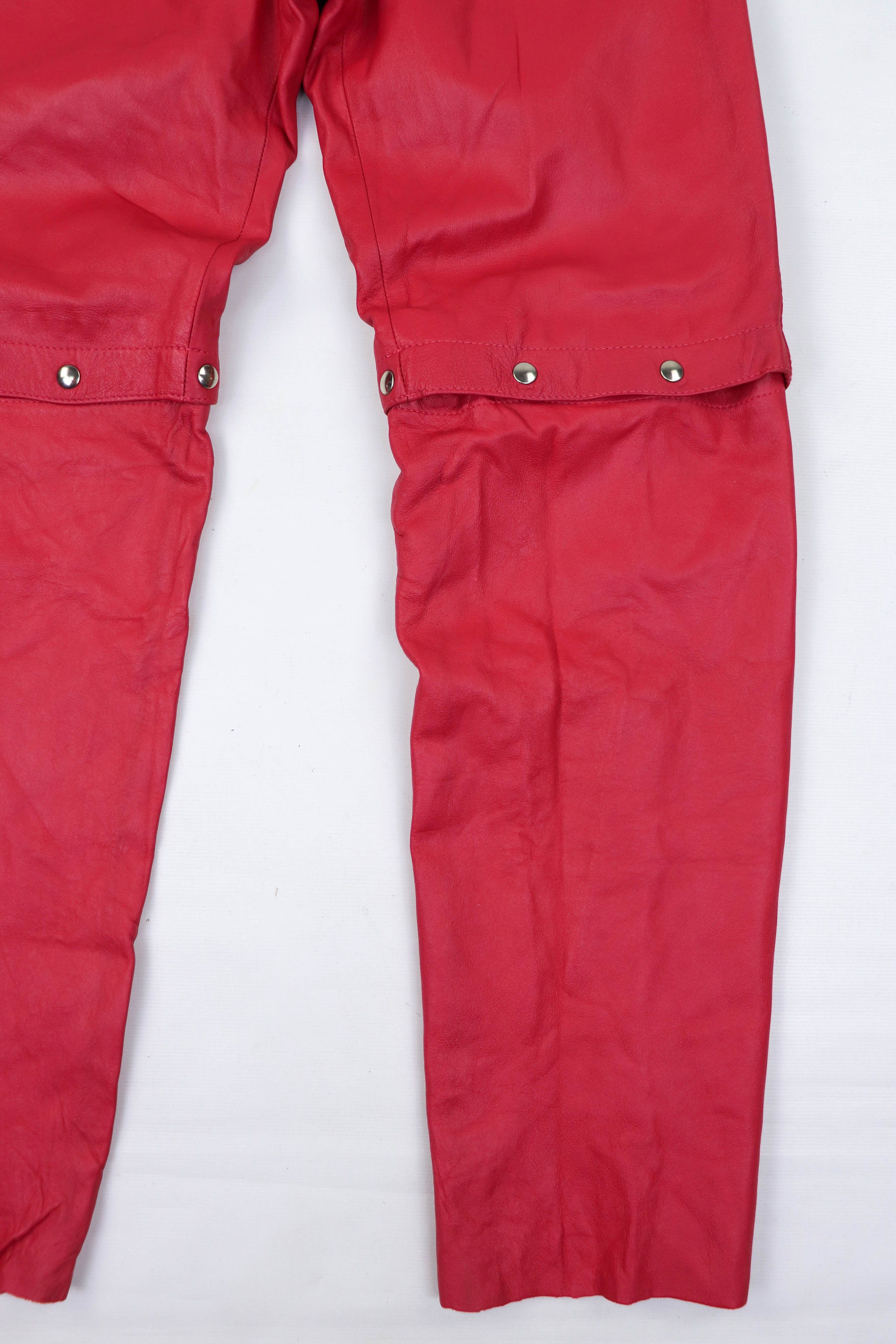 Vintage 80-90s Vintage Pink Soft Leather 2in1 Transform Pants Size 28" / US 6 / IT 42 - 5 Thumbnail