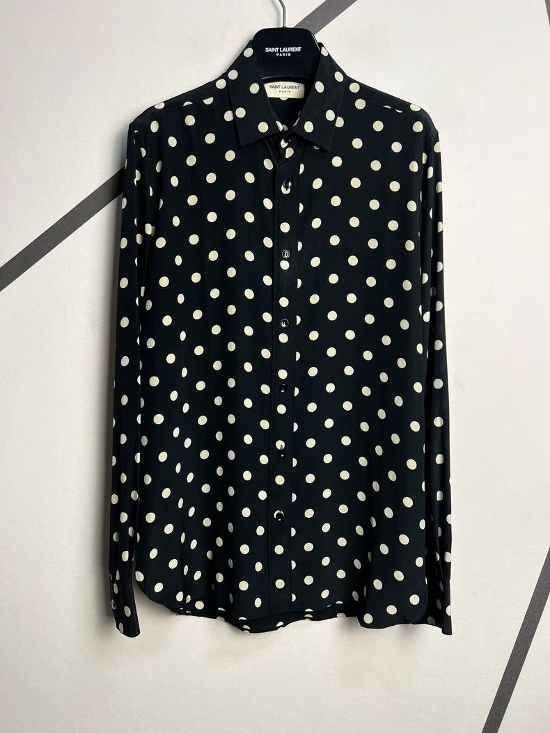 Saint Laurent Paris size 39.5 Black and white polka-dot mu