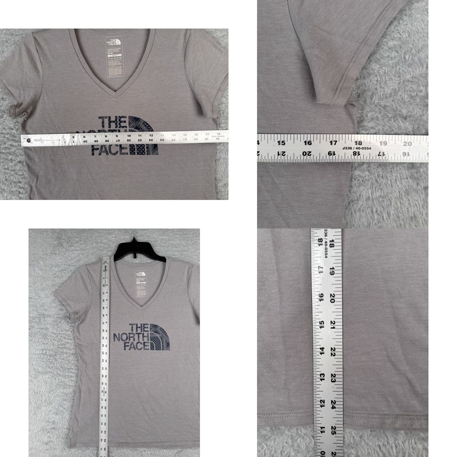The North Face The North Face Shirt Women M Gray V-Neck Short Sleeve Slim Fit Poly Tri-Ble Size M / US 6-8 / IT 42-44 - 8 Thumbnail