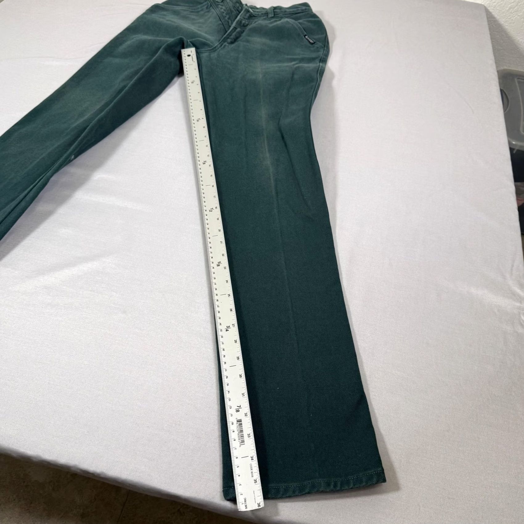 Vintage VINTAGE Rockies Jeans Womens 7 Green Slim Fit Denim Pants 90s Straight High Rise 36 In Inseam Mens Womens Girls Boys Size 28" / US 6 / IT 42 - 6 Thumbnail