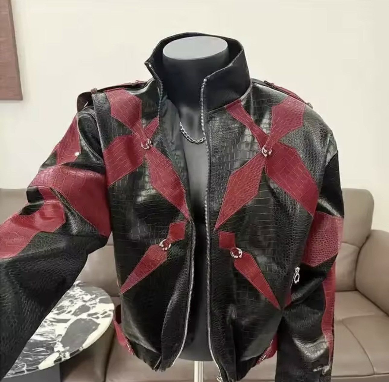 Other Designer PU Leather Zipper High Street Jacket Size US L / EU 52-54 / 3 - 2 Thumbnail