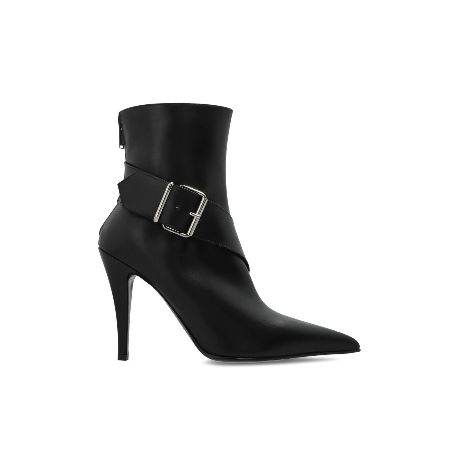 ALEXANDER MCQUEEN Heron Black Leather Ankle Boots New (Women