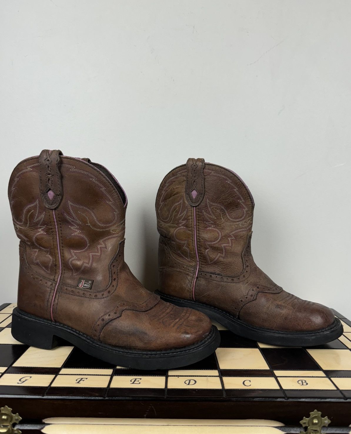 Tony Lama Vintage cowboy boots Justin USA Texas original retro item Size US 9 / IT 39 - 1 Thumbnail