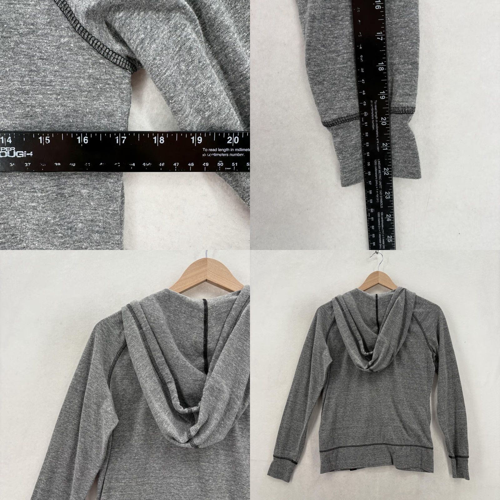 Vintage American Giant Hoodie Womens Small Gray Full Zip Lightweight Sweatshirt Size S / US 4 / IT 40 - 8 Thumbnail