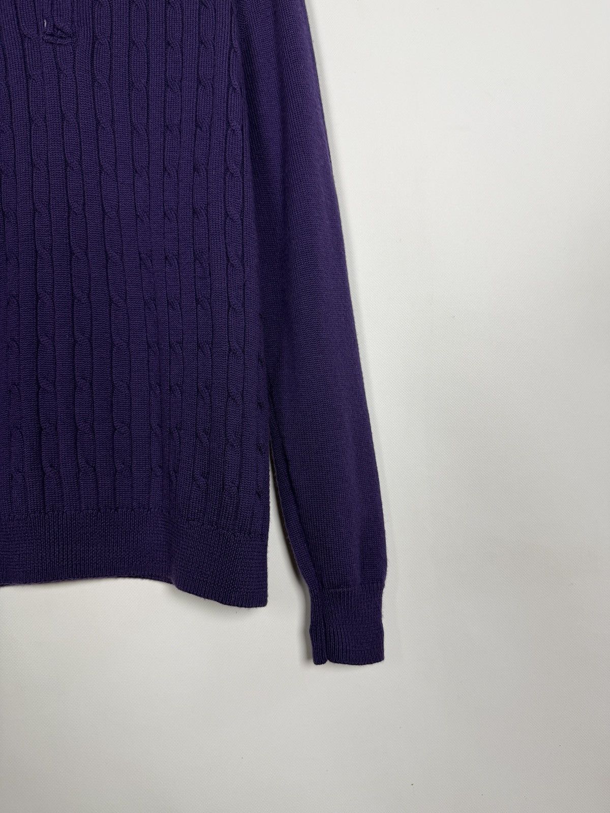 Aquascutum Aquascutum Golf Wool Sweater Cable Knit Pullover Purple Sz M Size US M / EU 48-50 / 2 - 5 Thumbnail