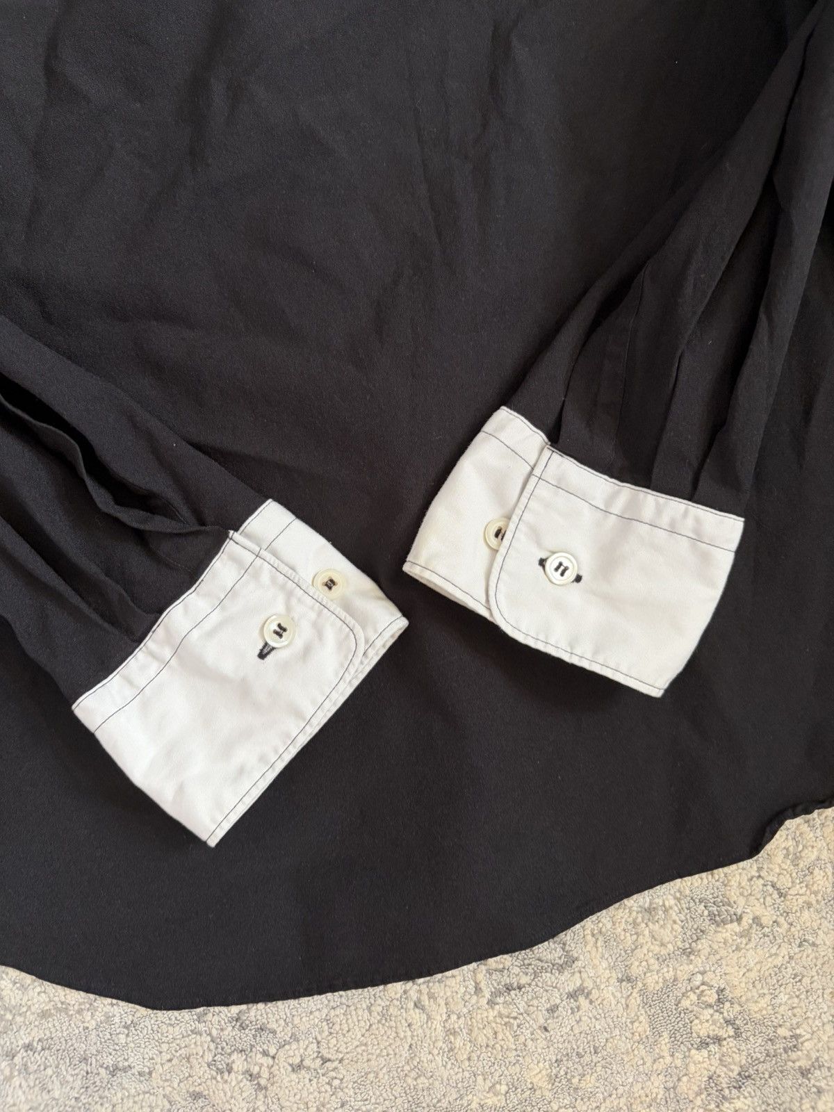 Comme des Garcons Homme Deux Contrast White and Black Button Up Shirt Size US XS / EU 42 / 0 - 7 Thumbnail