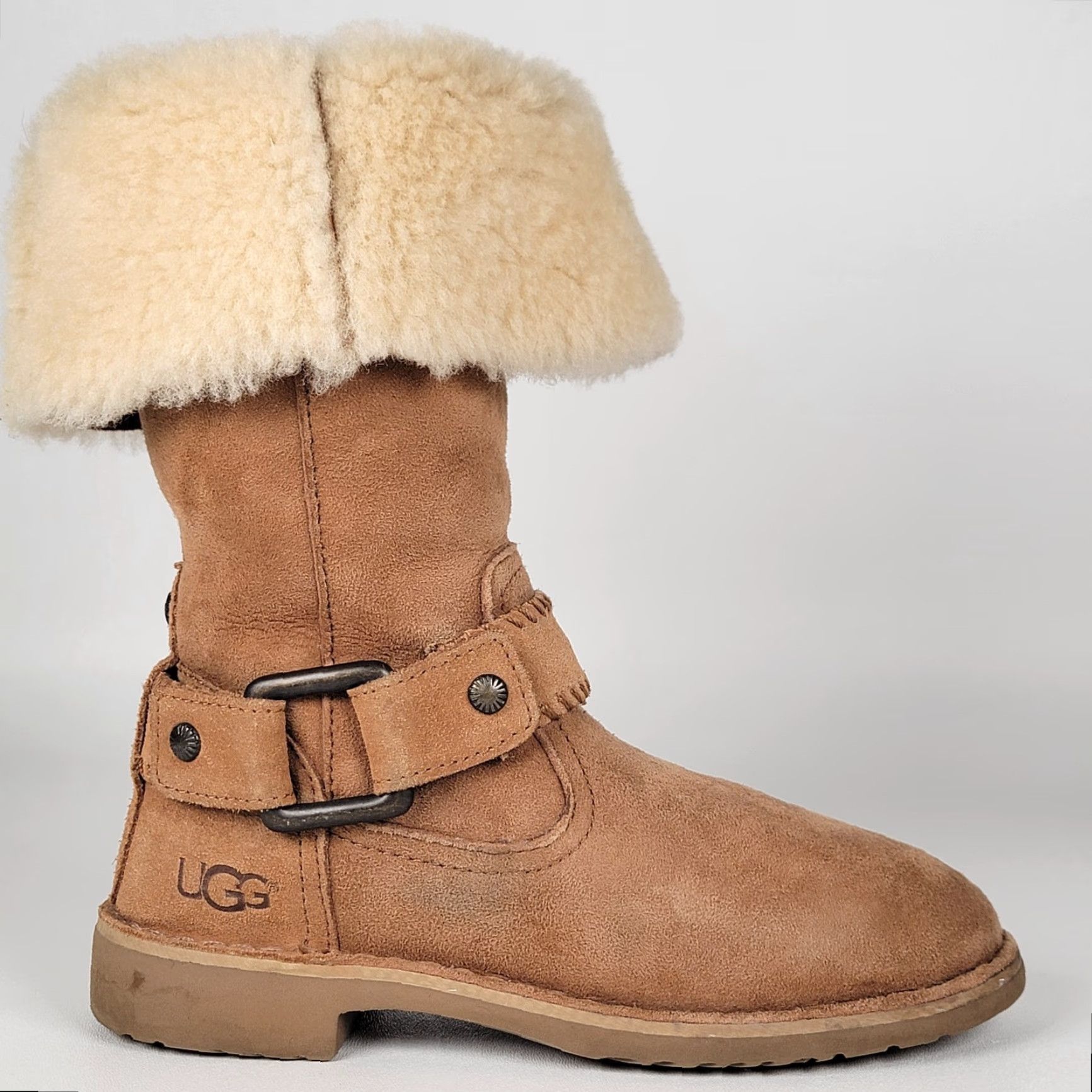 Ugg UGG Boots Women 5 US 36 EU Chestnut Brown Slip-On Lined Sheepskin Suede Flat Fall Winter Spring Womens Size US 6 / IT 36 - 3 Thumbnail