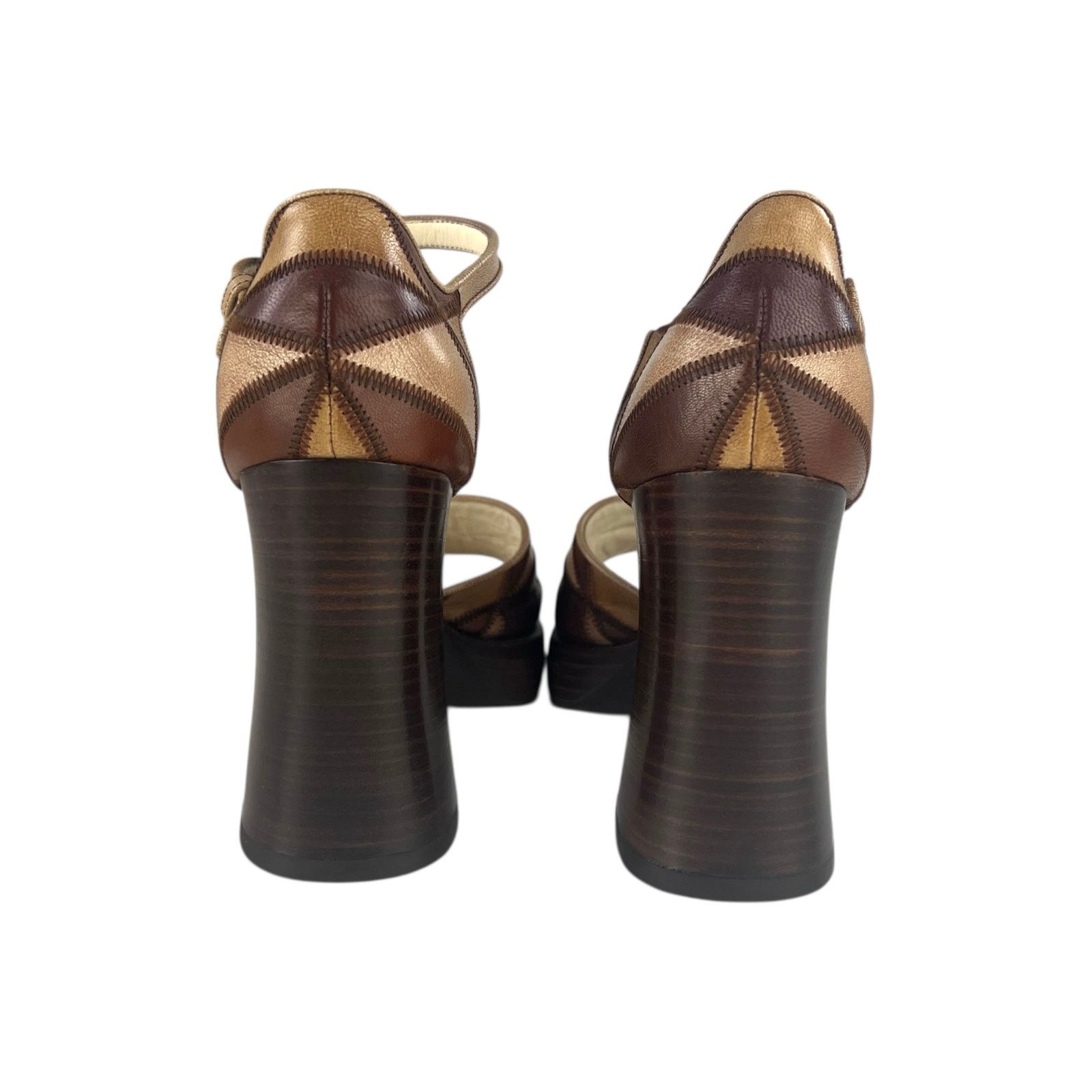 Miu Miu Miu Miu Leather Patchwork Block Heels Size US 7 / IT 37 - 7 Thumbnail