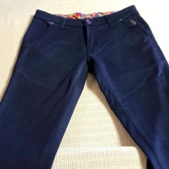 Designer 4Sixty5 Embellished Zippered Navy Blue Pocketed Sz 30x32 Pan Size 30" / US 8 / IT 44 - 1 Thumbnail