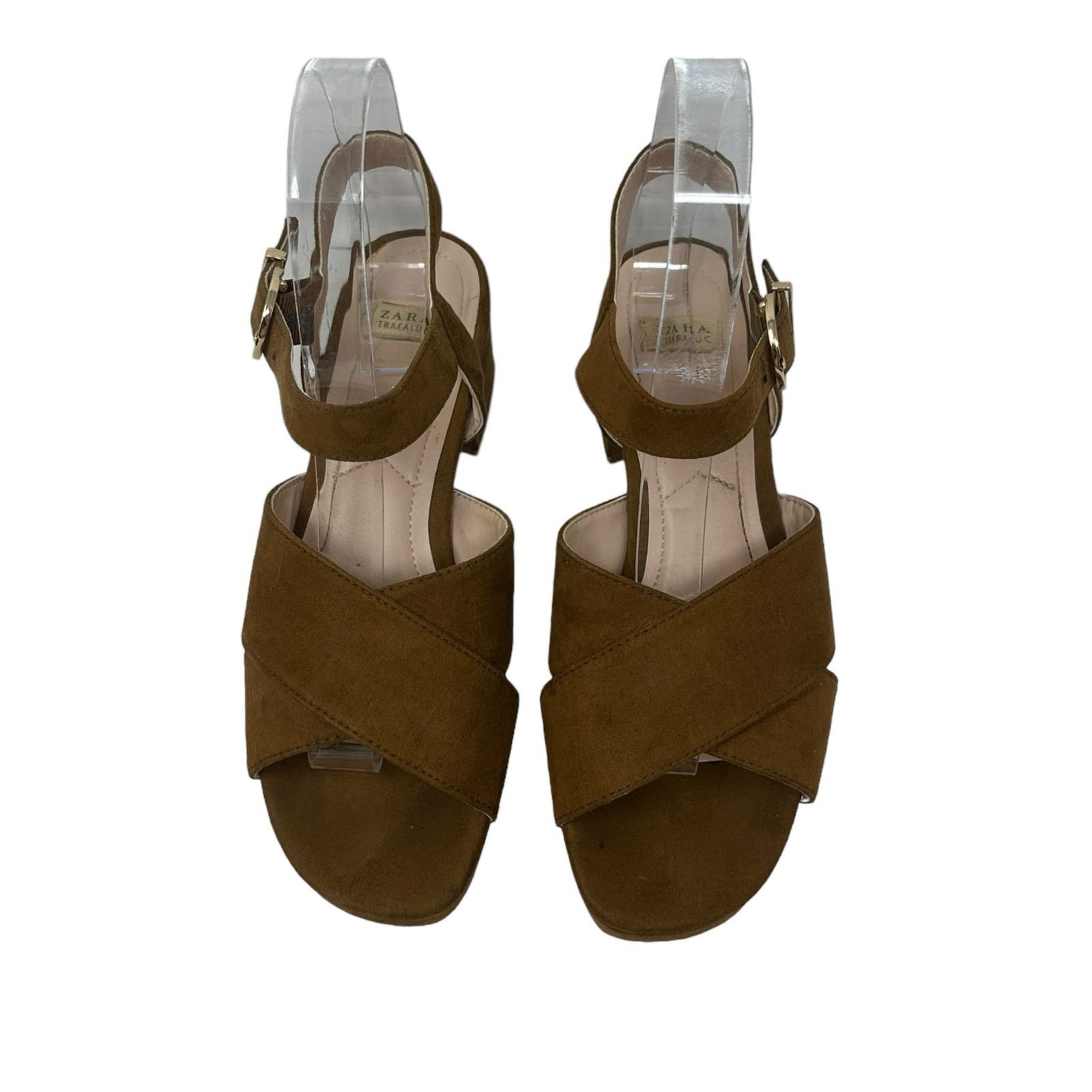 Zara Zara brown suede platform block heel sandals size 36 Size US 6 / IT 36 - 10 Thumbnail